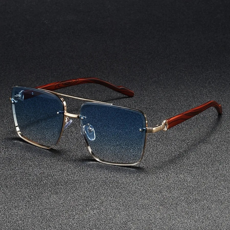 2025 Luxus Quadratische Sonnenbrille Für Männer Neue Holz Vintage Designer Mode Gläser Sonnenbrille Frauen Urlaub Gafas De Sol Hombre