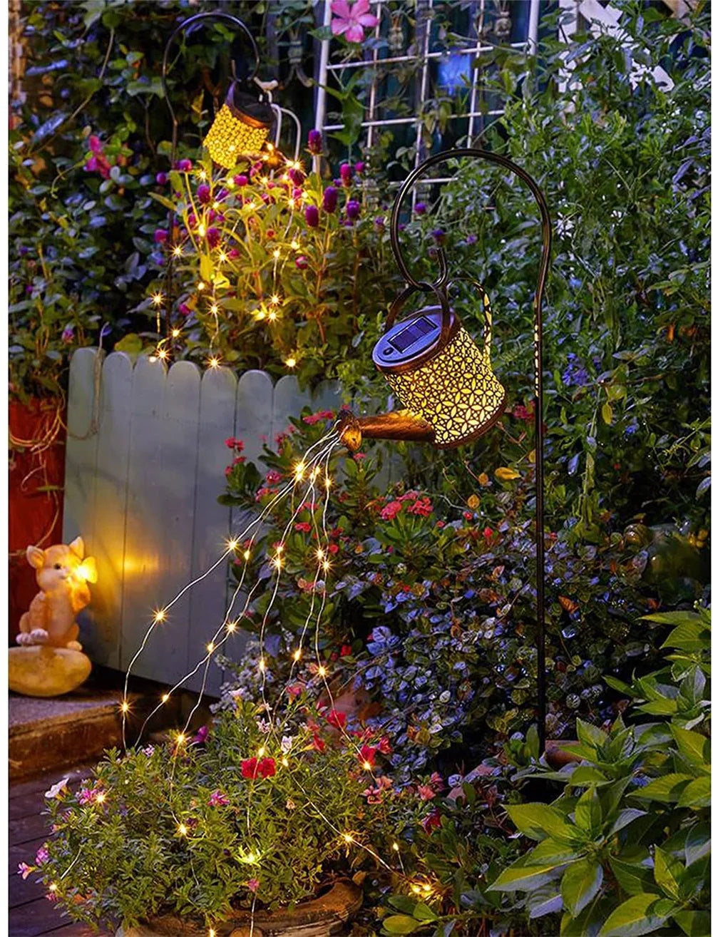 Solar Gießkanne Licht Hängen Wasserfall Lampe Wasserdichte Outdoor Garten Dekor Hof Veranda Rasen Hinterhof Landschaft Sonne LED Lampe