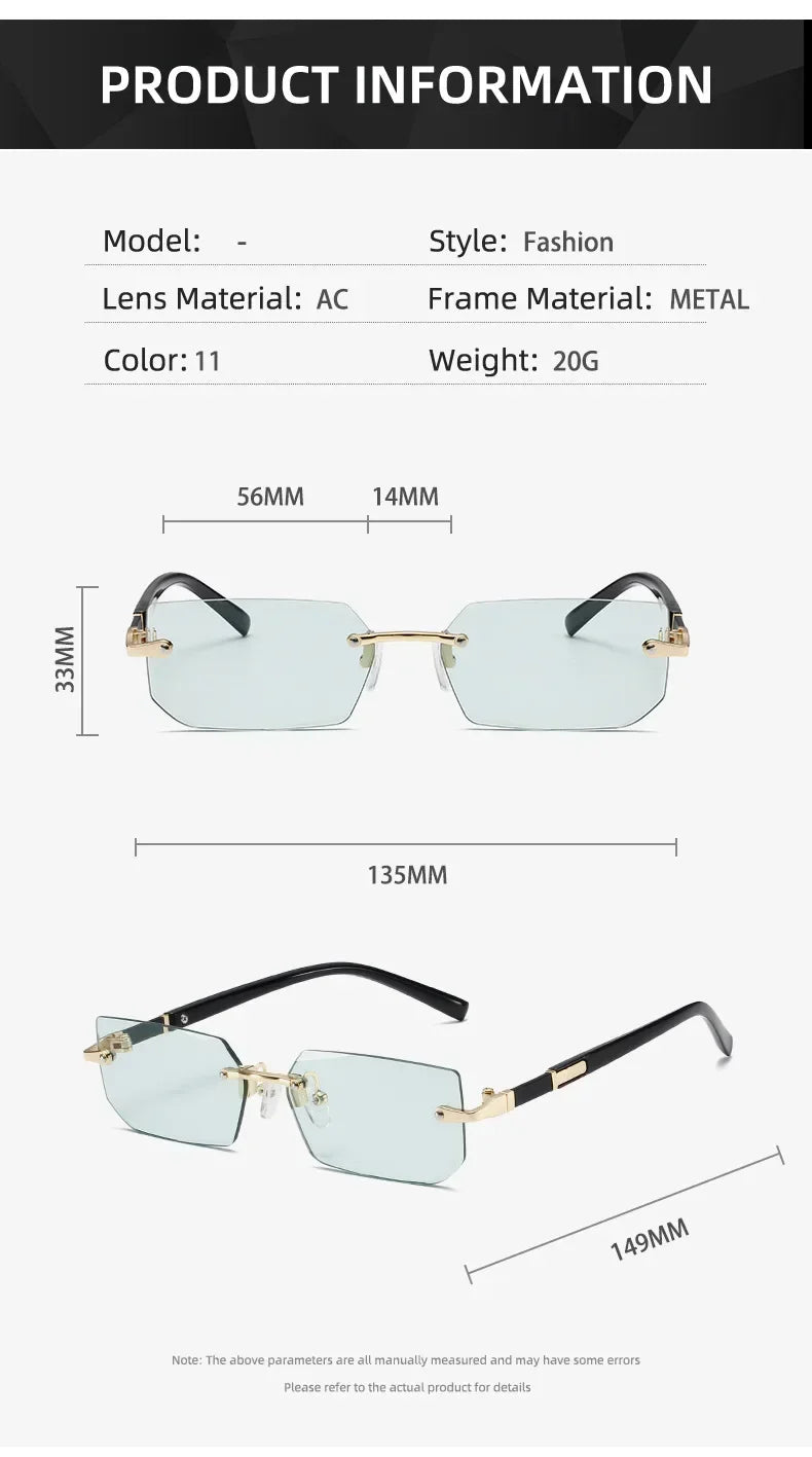 Mode High Definition Sonnenbrille Männer Damen Blau Licht Blockieren Augenschutz Brillen Randlose Quadratische Rahmen Brillen Goggle
