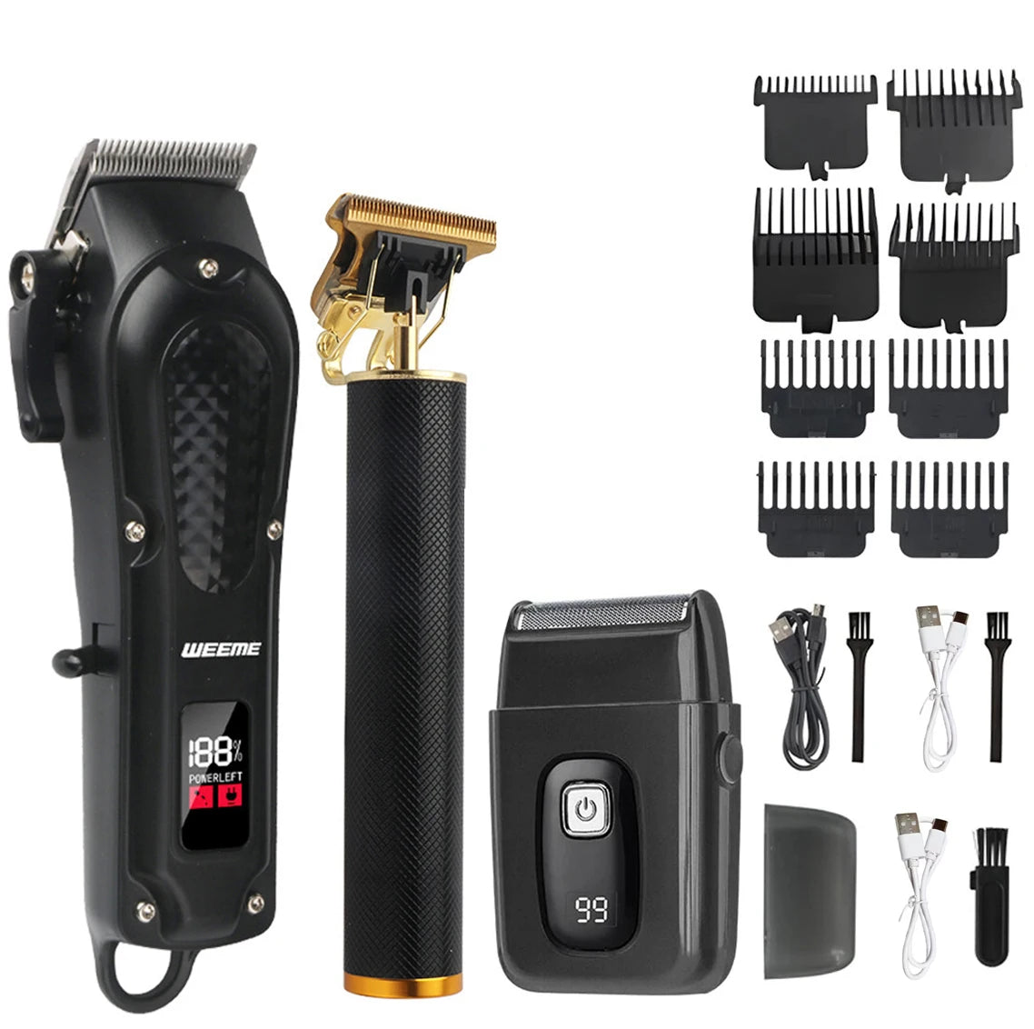 T9 Vintage Herren elektrische Haarschneidemaschine Bartschneider/wiederaufladbare Haarschneidemaschine mit Nasenhaarschneider Kit Freund Geschenk