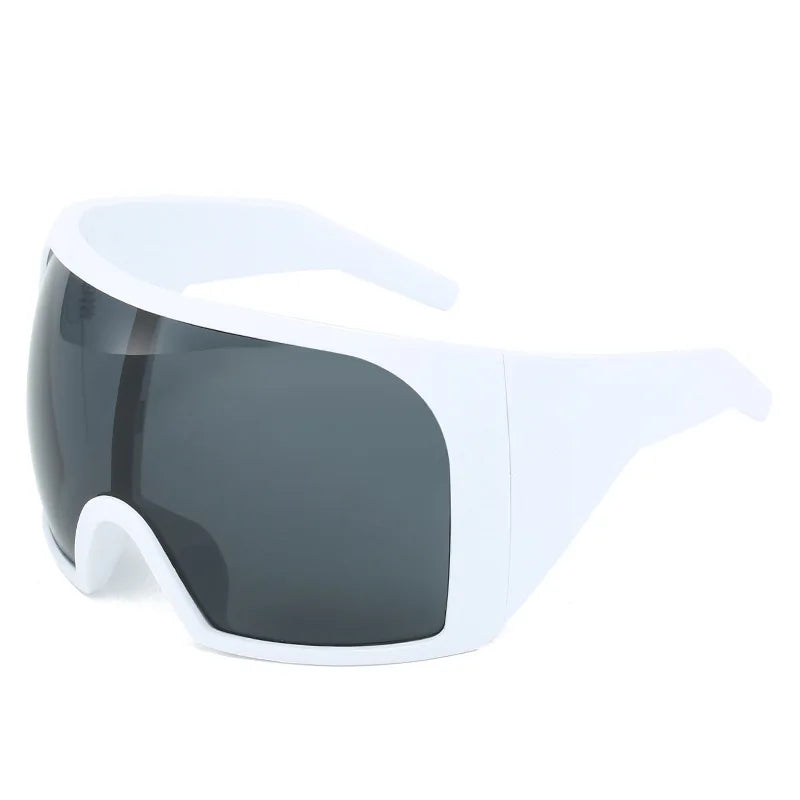Übergroße Sonnenbrille für Herren, umwickelt, windabweisend, persönlich, große Farbtöne, futuristische Mode, Zukunftsschild, Uv400, Radfahren, Motorrad
