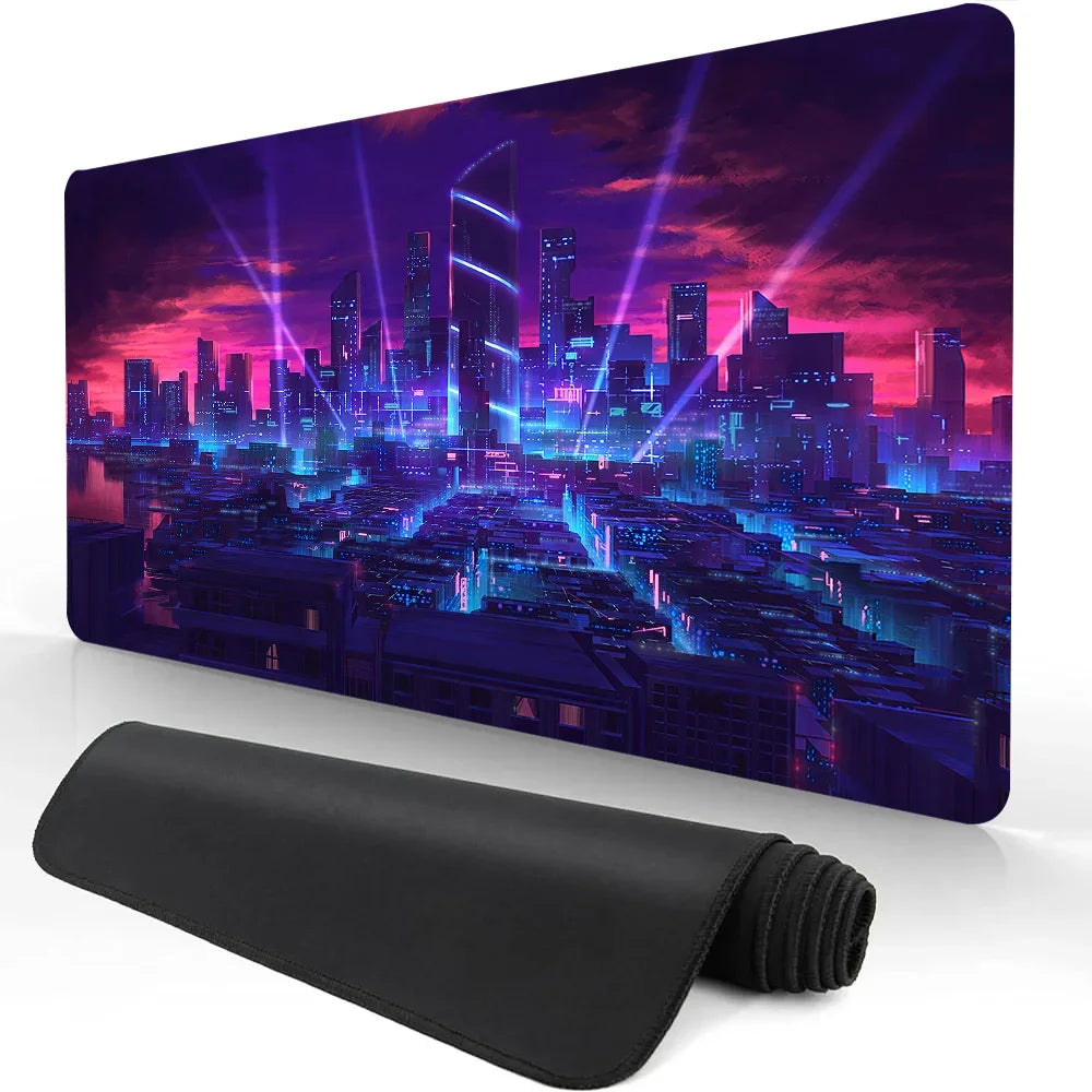 Heißer Verkauf Stadt Neon Pixel Große Maus Matte Gaming Mauspad Gamer Mauspads Gummi Tastatur Matten Schreibtisch Matten XXL Mauspads 900X400