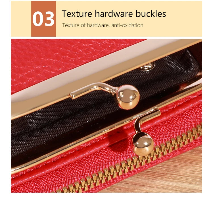 Kleine kreditkarten tasche für frauen, multifunktion ale kuss schloss brieftasche, mode reiß verschluss münzen geldbörse