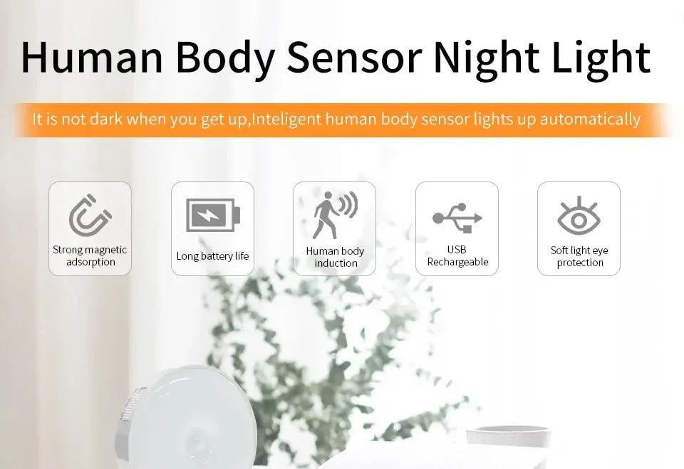LED-Unterschrankleuchten mit Bewegungsmelder, Nachtlicht, wiederaufladbar, kabellose USB-Lampe für Treppen, Schrank, Küche, Schlafzimmer, Flur
