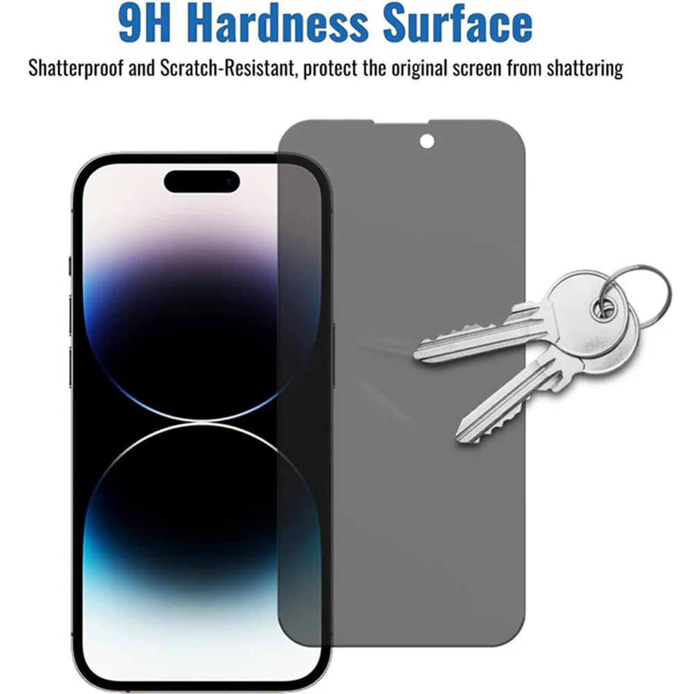 1~3PCS Anti Spionage gehärtetes Glas Für iPhone 17 16e 16 15 Pro Max Privatsphäre Bildschirmschutz Apple iPhone 15 14 Plus 13 12 11 Pro MaxAntispionagefolie Glas iPhone 17 Pro Max Front Anti-Peeping Schutzfolie