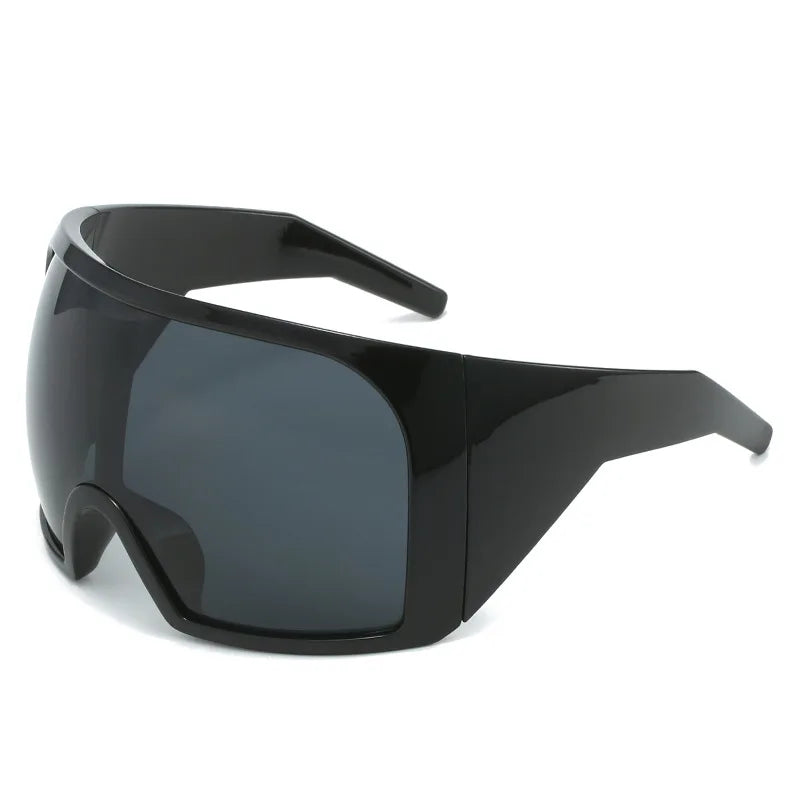 Übergroße Sonnenbrille für Herren, umwickelt, windabweisend, persönlich, große Farbtöne, futuristische Mode, Zukunftsschild, Uv400, Radfahren, Motorrad