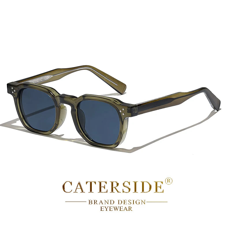 CATERSIDE Modische Herren-Sonnenbrille, kleiner Rahmen, quadratisch, personalisiertes Design, Sonnenbrille für Damen, Reisen, Party, Business, Festival, Geschenk