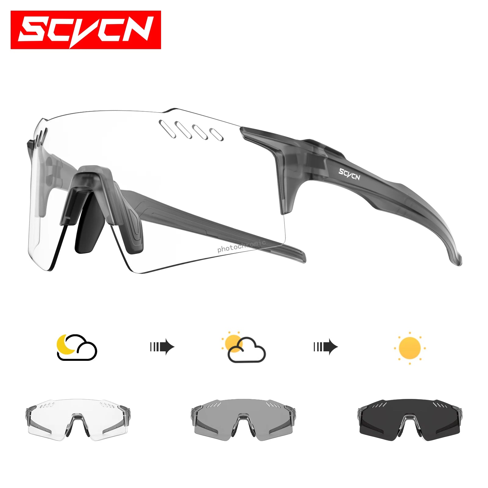 SCVCN Photochrome fahrrad Radfahren brille UV400 Fahrrad reiten Brillen Sport MTB Outdoor Sport Golf Camping Fahren Okulare