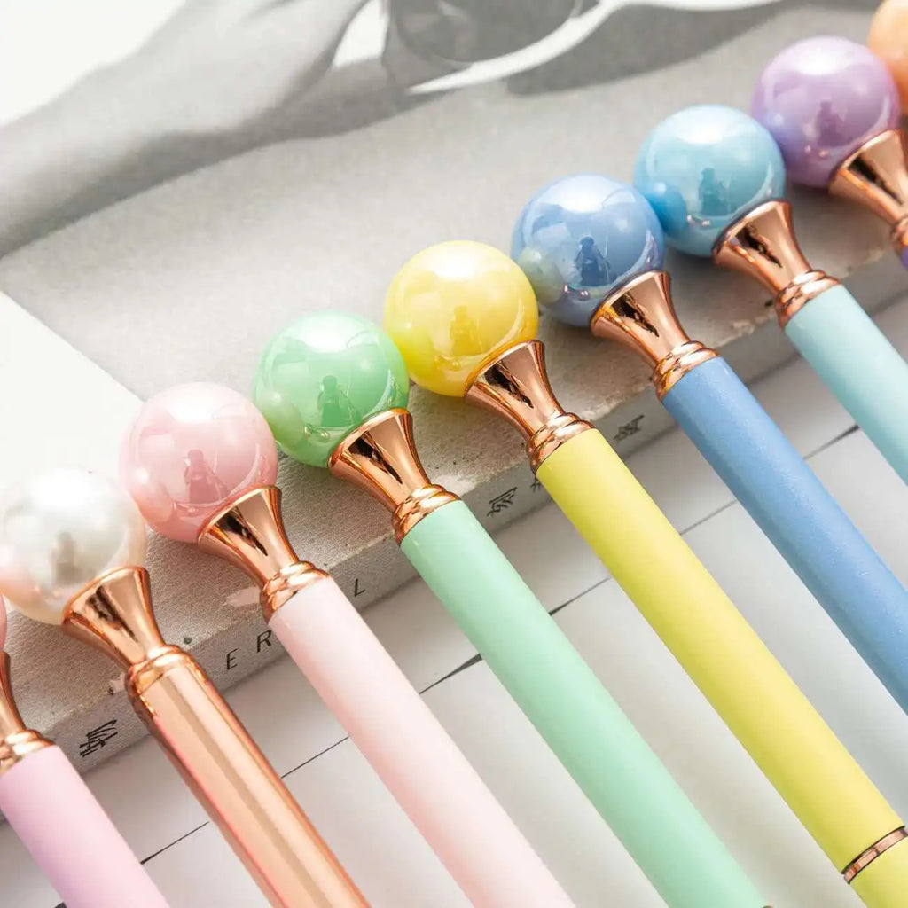 1-teiliger Lytwtw's Candy Color INS rotierender Perlen-Metall-Kugelschreiber für Schule und Büro, Schreibwaren, Geschenk