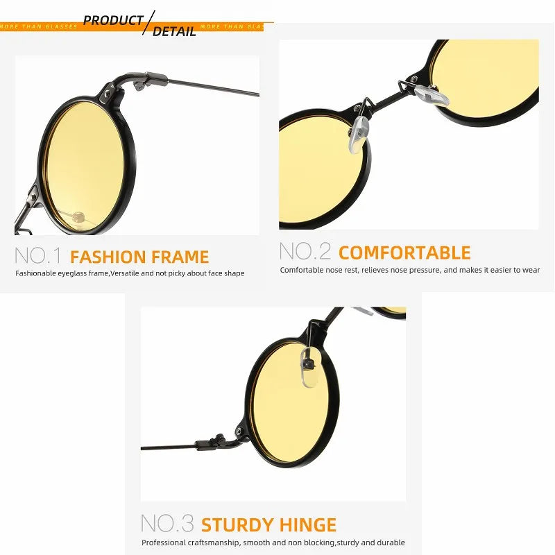 Runde Sonnenbrille für Männer Frauen Retro Steampunk Sonnenbrille männlich weiblich Marke Designer Metallrahmen Brillen Sonnenbrillen oculos de sol