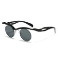 Sonnenbrille für Männer und Frauen, Designer-Mode, speziell geformte Brillen, trendige weibliche runde randlose Outdoor-Accessoire-Brille