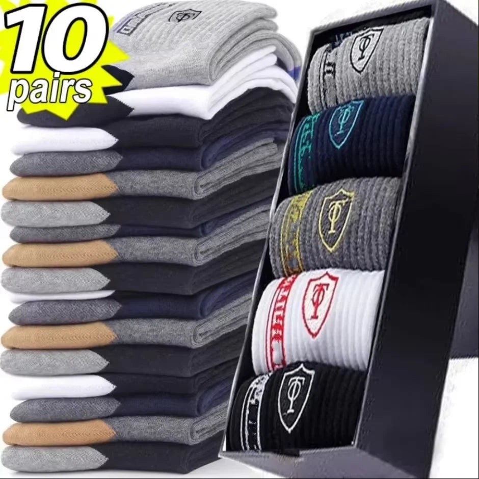 5Pairs Atmungsaktive Baumwolle Sport Strümpfe Männer Bambus Faser Herbst und Winter Männer Socken Schweiß Absorption Deodorant Business Sox