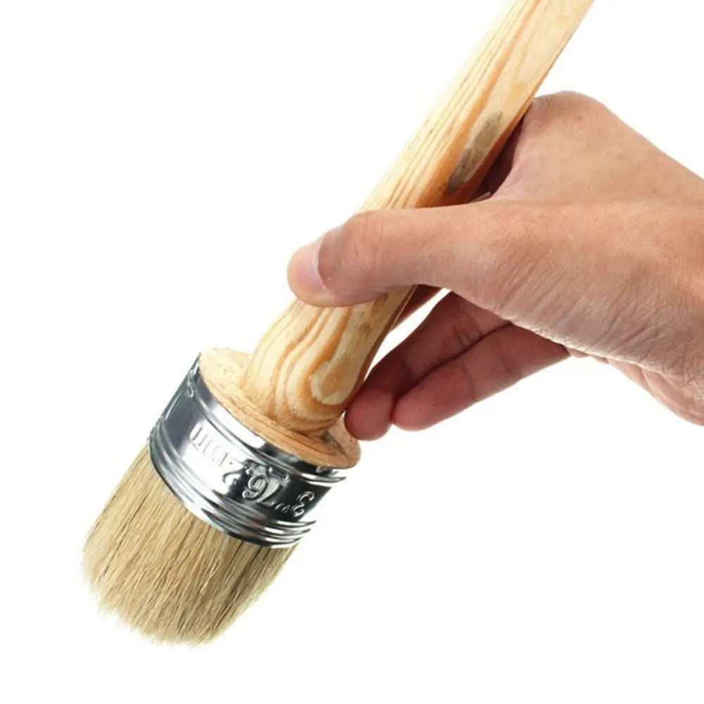 Neue Bürste für den Heimgebrauch Holzgriff Malerei Wachs pinsel 185mm lange runde Borste Kreide Ölfarbe Durchmesser