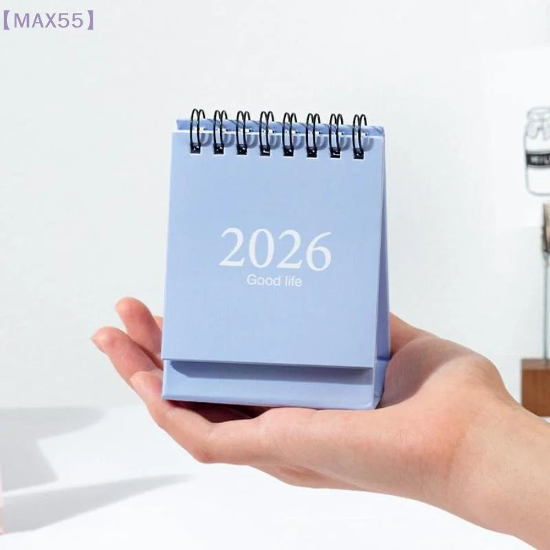 【MAX-55】Mini-Tischkalender 2026, kleiner Stand-Flip-Wochenkalender, kreativer Spulenkalender, Planer für die tägliche Zeitplanplanung