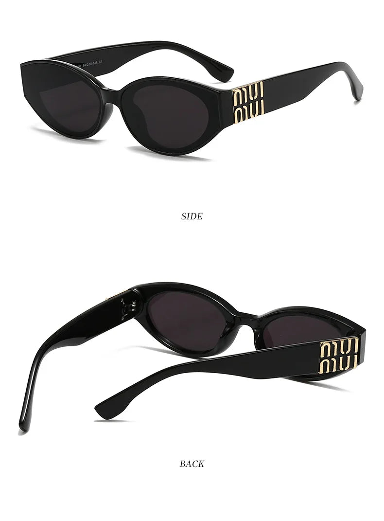 Luxuriöse Glamour-Sonnenbrille für Damen und Herren, oval, minimalistisch, Modemarke, Sonnenbrille, Unisex, stilvolle Farbtöne, UV400