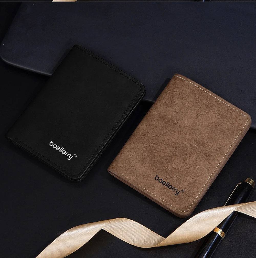 Baellerry-Geldbörse für Herren, PU-Leder, Vordertasche, minimalistische Geldklammer, Reiseutensilien