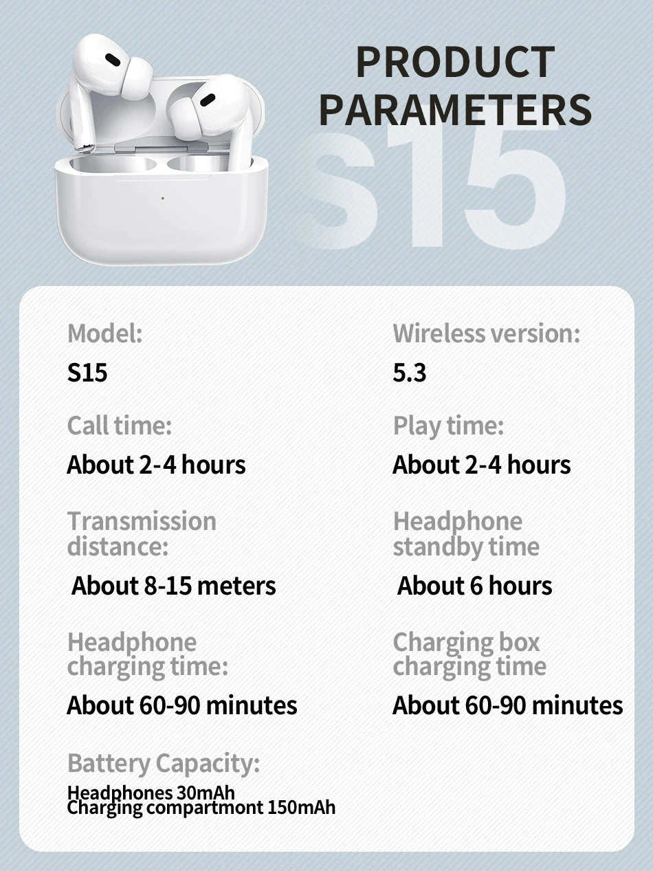 Original Air Pro kabellose Bluetooth-Kopfhörer mit Geräuschunterdrückung, HiFi-Dual-Stereo-Ohrhörer für Xiaomi Lenovo Air Pods Pro