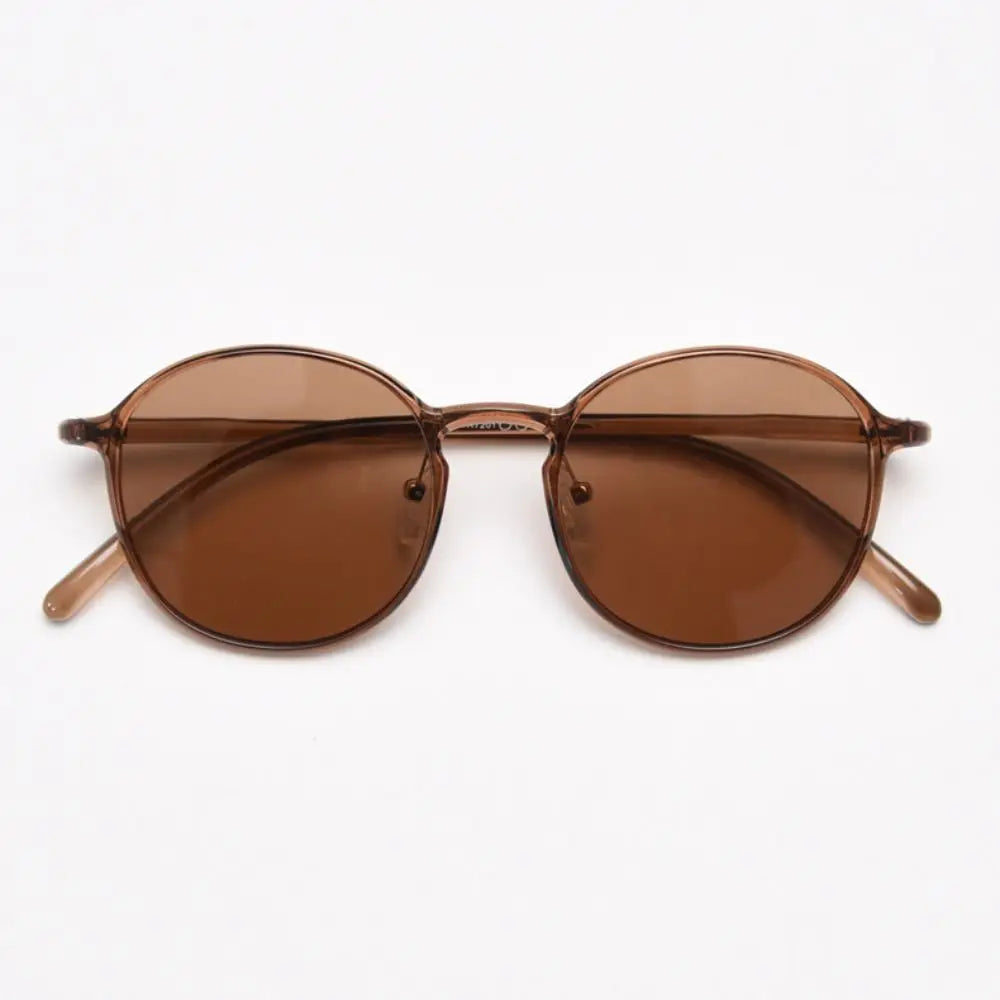 Sonnenbrille mit rundem Rahmen und rundem Rahmen, klassisches ultraleichtes Design, UV-beständige Brille, Vintage, trendige Fahrsonnenbrille für Herren und Damen