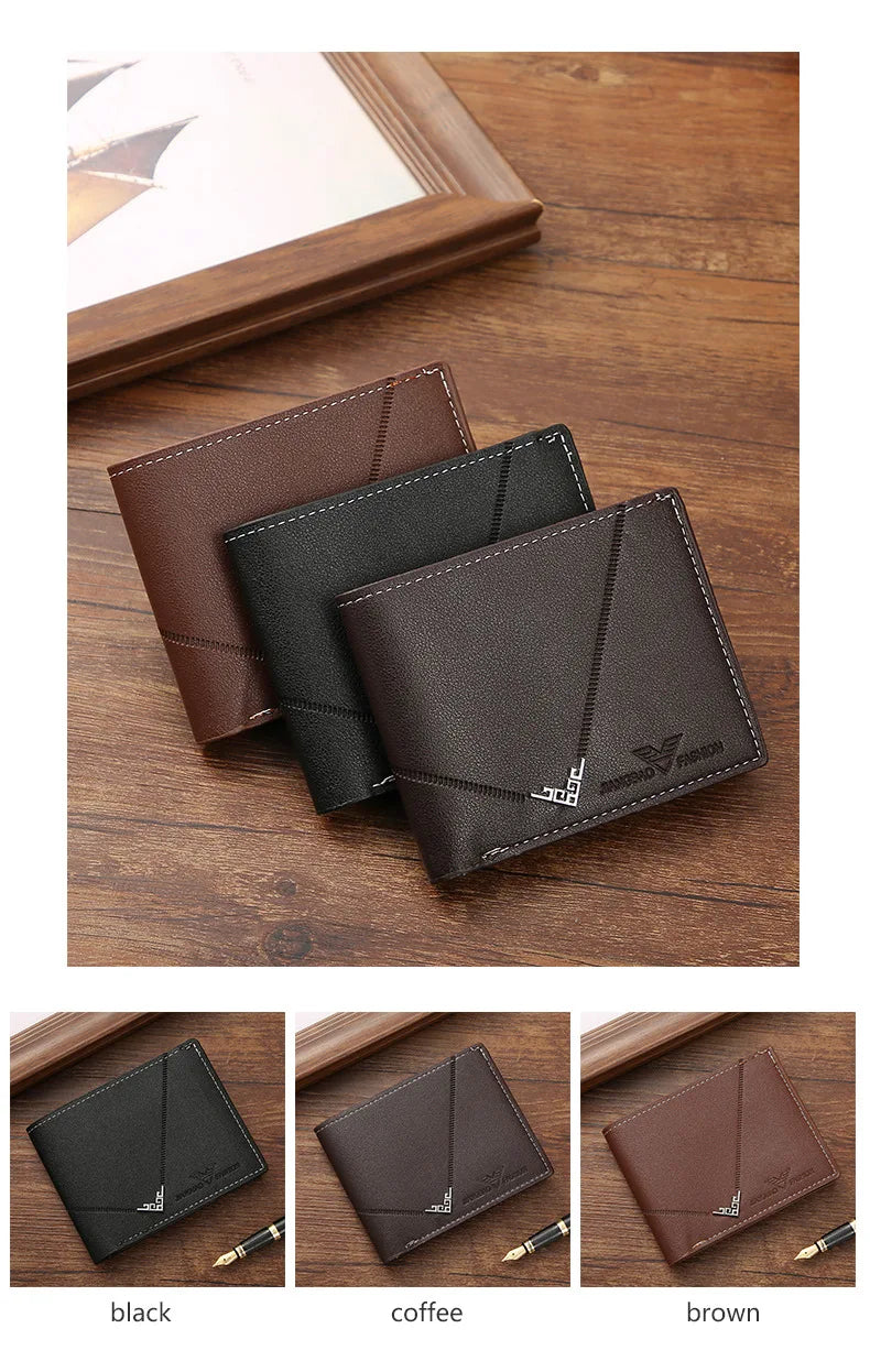 Männer Slim Geld Clip Brieftasche Kreditkarte ID Halter Casual Männlich Leder Kurze Multi-kartenhalter Geldbörsen Geschäftsmann Bifold Brieftasche