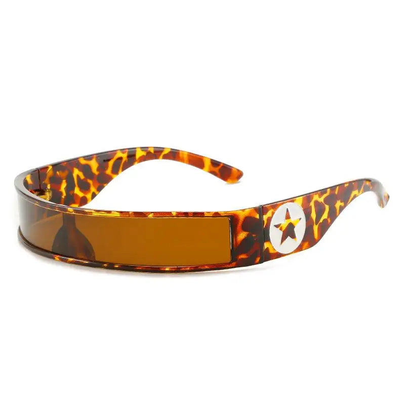 Future Technology Star Style Sonnenbrille für Männer und Frauen, Form umwickelbare Punk-Sonnenbrille mit schmalem Rahmen