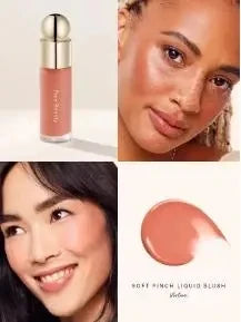 Rare Beauty Neuer exquisiter glänzender Lipgloss, glänzendes flüssiges Pulver, Bluesher Sun Kissed Cheeks und wässrige Lippen, Lippenstift-Kosmetik