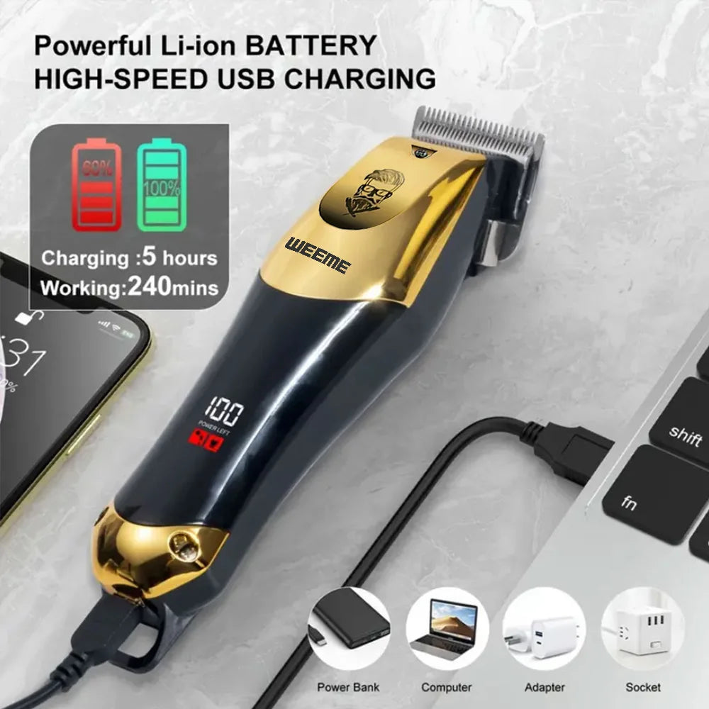 T9 Vintage Herren elektrische Haarschneidemaschine Bartschneider/wiederaufladbare Haarschneidemaschine mit Nasenhaarschneider Kit Freund Geschenk