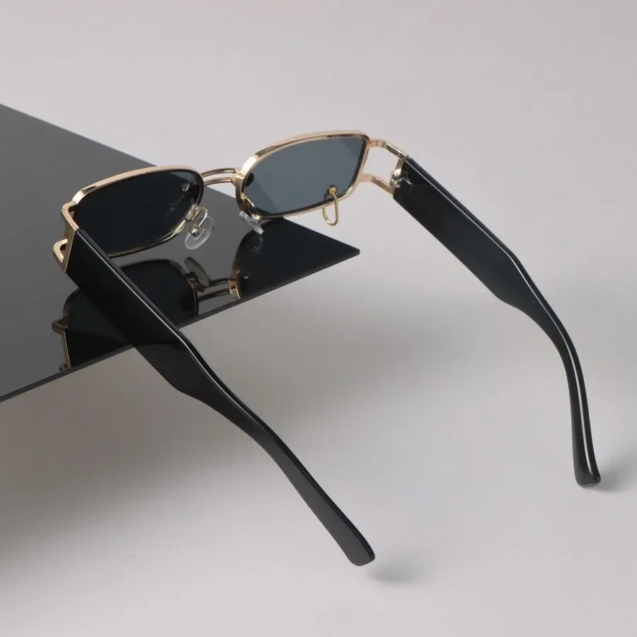 Sexy Quadratische Sonnenbrille Frauen Männer Schwarz Sonnenbrille Retro Designer Brillen Luxus Kleine Rahmen Spiegel Metall Marke