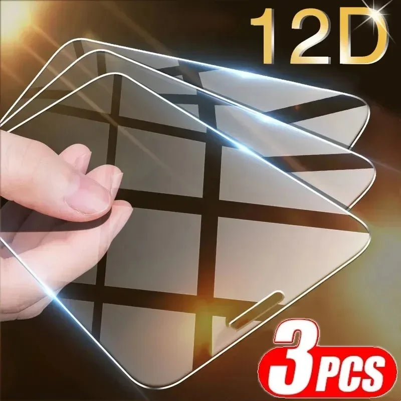 3 Stück gehärtetes Glas für iPhone 14 13 12 11 15 Pro Max Mini Displayschutzfolie für iPhone 17 XR XS MAX 7 8 Plus 16 Schutzglas