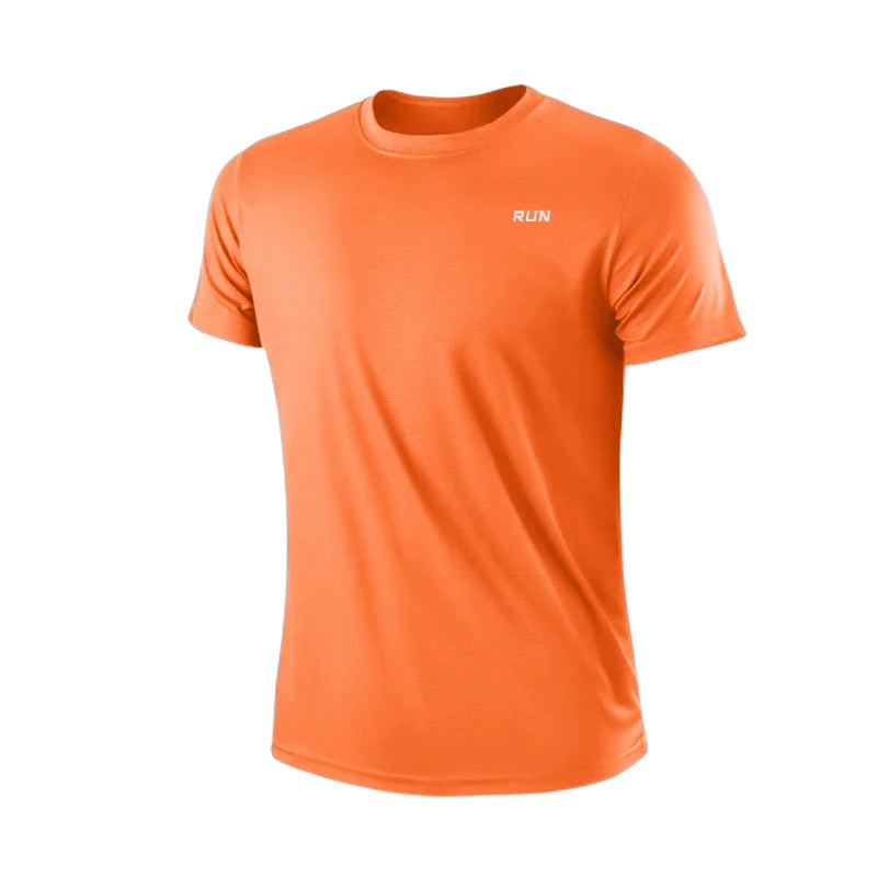 Männer schnell trocknen Kurzarm Fitness studio laufen feuchtigkeit transportierende Rundhals-T-Shirt Training Übung Fitness studio Sport hemd Tops leicht