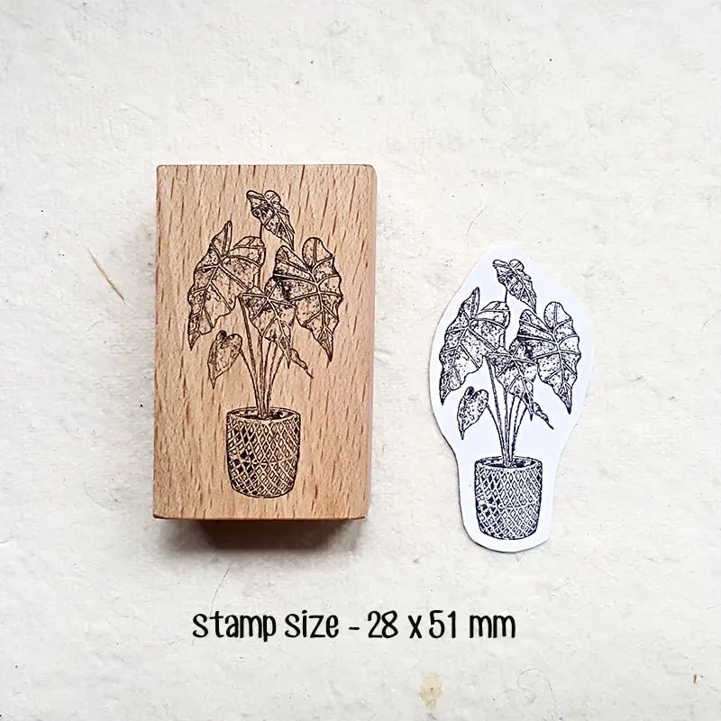 Scrapbooking Stempel Zimmerpflanzenliebhaber Alocasie Anthurium Begonie Tagebuch Dekoration Journaling Holzstempel