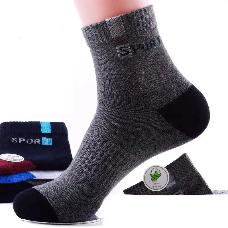 5Pairs Atmungsaktive Baumwolle Sport Strümpfe Männer Bambus Faser Herbst und Winter Männer Socken Schweiß Absorption Deodorant Business Sox