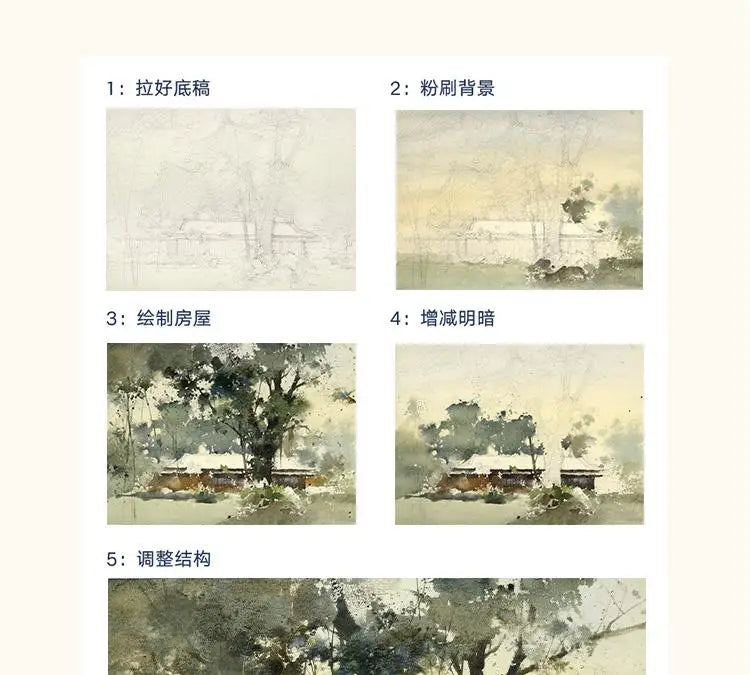 Neues Yi Jing Artistic Conception Chien Chung- WEI Aquarellbuch Jian Zhongwei Aquarellkunst Malerei Zeichenbuch