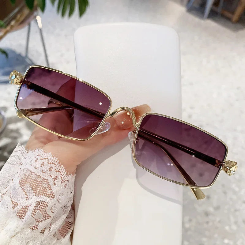 Hochauflösende Sonnenbrille für Herren und Damen, blaues Licht blockierende Augenschutzbrille, randlose Brille mit quadratischem Rahmen