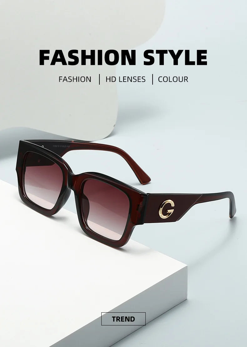 Luxusmarke G Fashion Sonnenbrillen für Damen und Herren, europäische und amerikanische stilvolle quadratische Designer-Brillen, Unisex-Brillen, UV400