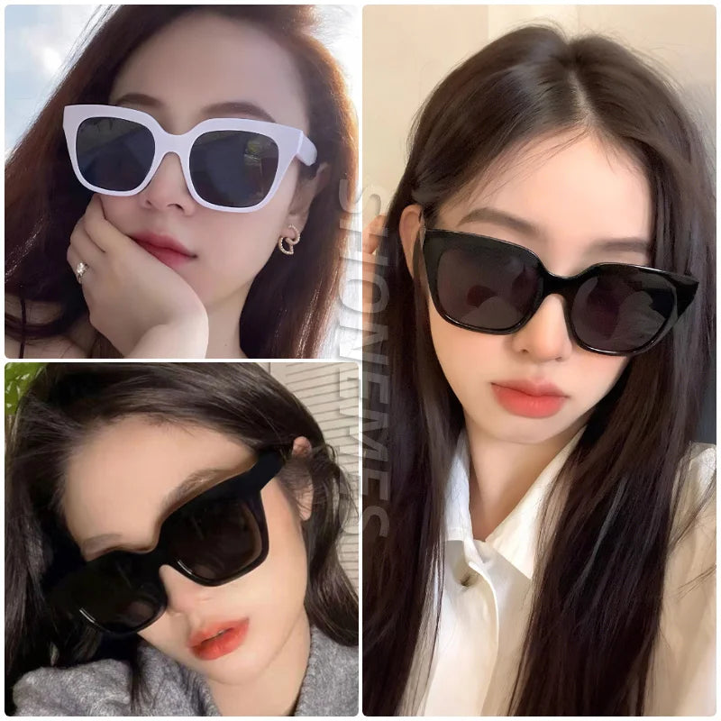 Shonemes quadratische Sonnenbrille Vintage Männer Frauen Schatten großen Rahmen Outdoor UV400 Sonnenbrille schwarz weiß für weibliche Männer