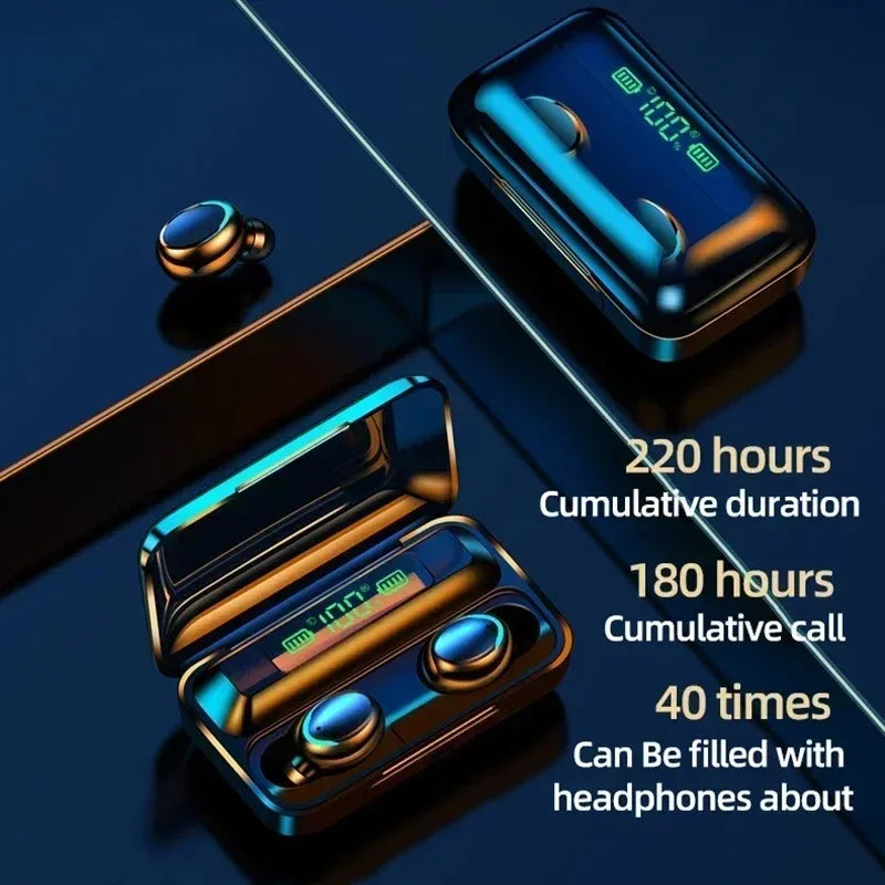 Tws F9-5 Kopfhörer Bluetooth 5,3 drahtlose Kopfhörer Hifi Stereo Sport wasserdichte Ohrhörer Headset Hörgeräte mit Mikrofon Freis prec heinrich tung