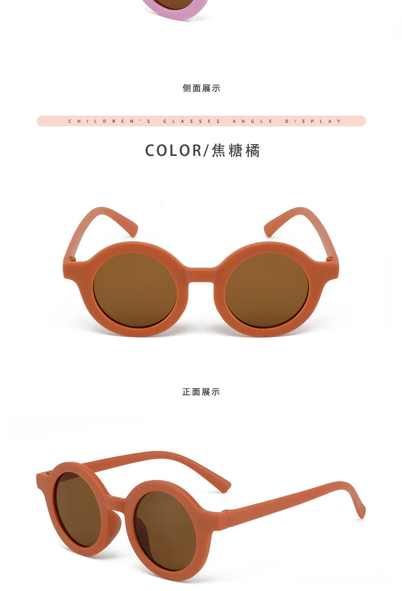 Kindersonnenbrille, runder Rahmen im Einsatzstil, Baby-Sonnenbrille für 1–7 Jahre alte Babys, Sonnenschutz, Sonnenschutz