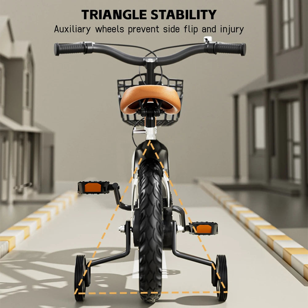 Kinder fahrrad Fahrrad für Mädchen im Alter von 3-7 Jahren mit Stützrädern Korb Kinder fahrrad