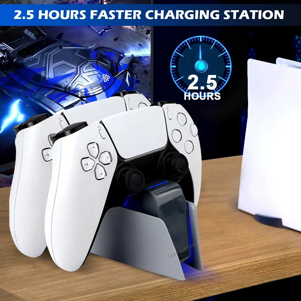 5 FARBEN für PS5-Controller, Ladestation, Dual-Schnellladestation für PS5, Typ C und PS5-Edge-Game-Controller mit LED-Anzeige