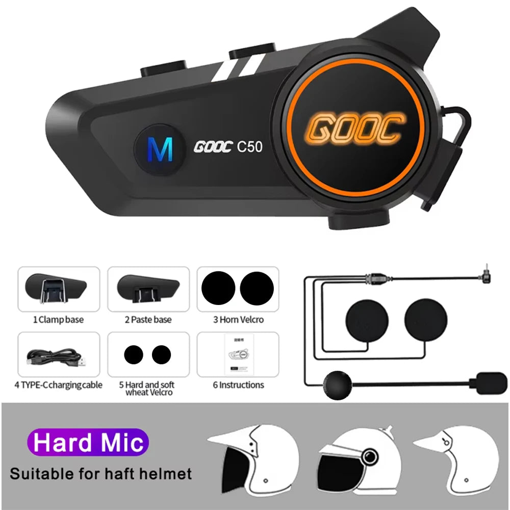 Bluetooth 5,3 Helm Headset Drahtlose Freisprecheinrichtung Telefon Kit Motorrad Wasserdichte Kopfhörer MP3 Musik Player Lautsprecher für Moto