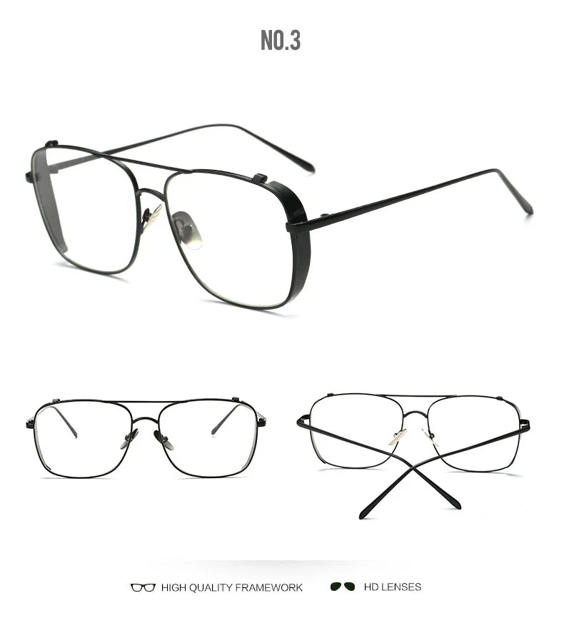 Damen Sonnenbrille mit großem Rahmen neue Mode transparente Gläser Metallrahmen PC-Gläser uv400 transparente Damen Sonnenbrille