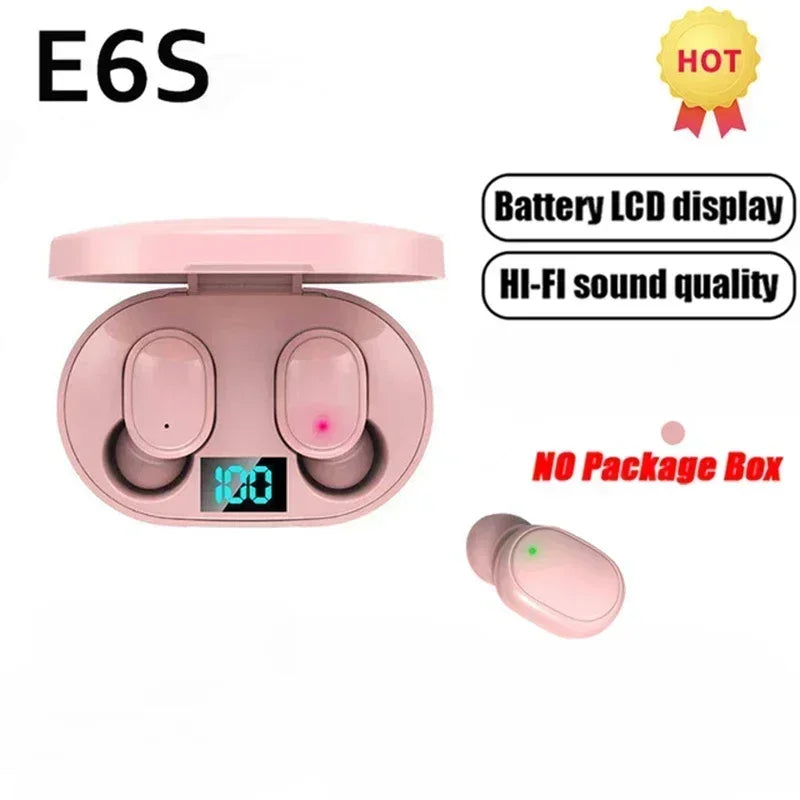 E6S Drahtlose Bluetooth-Kopfhörer TWS Bluetooth-Headset Drahtlose Ohrhörer Ohrhörer mit Geräuschunterdrückung und Mikrofon-Kopfhörer