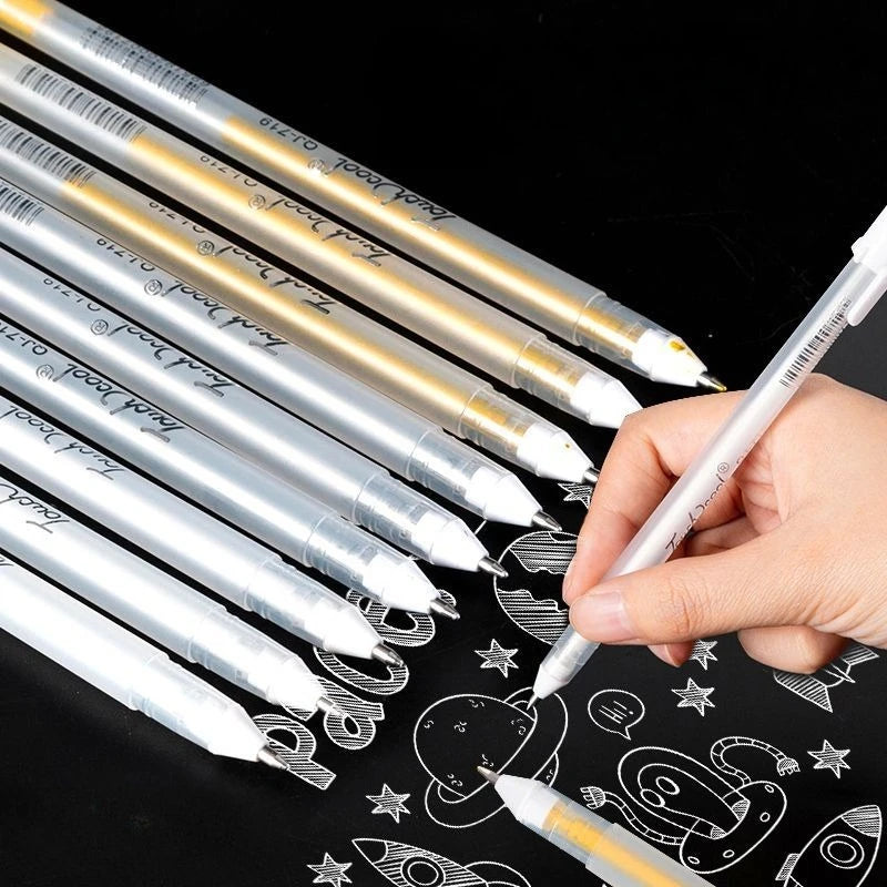 3/5Pcs Weiß Gel Stift 0,8mm Highlight Marker Stift Schwarz Karton Manga Malerei Stift Kunst Skizze Zeichnung schreibwaren