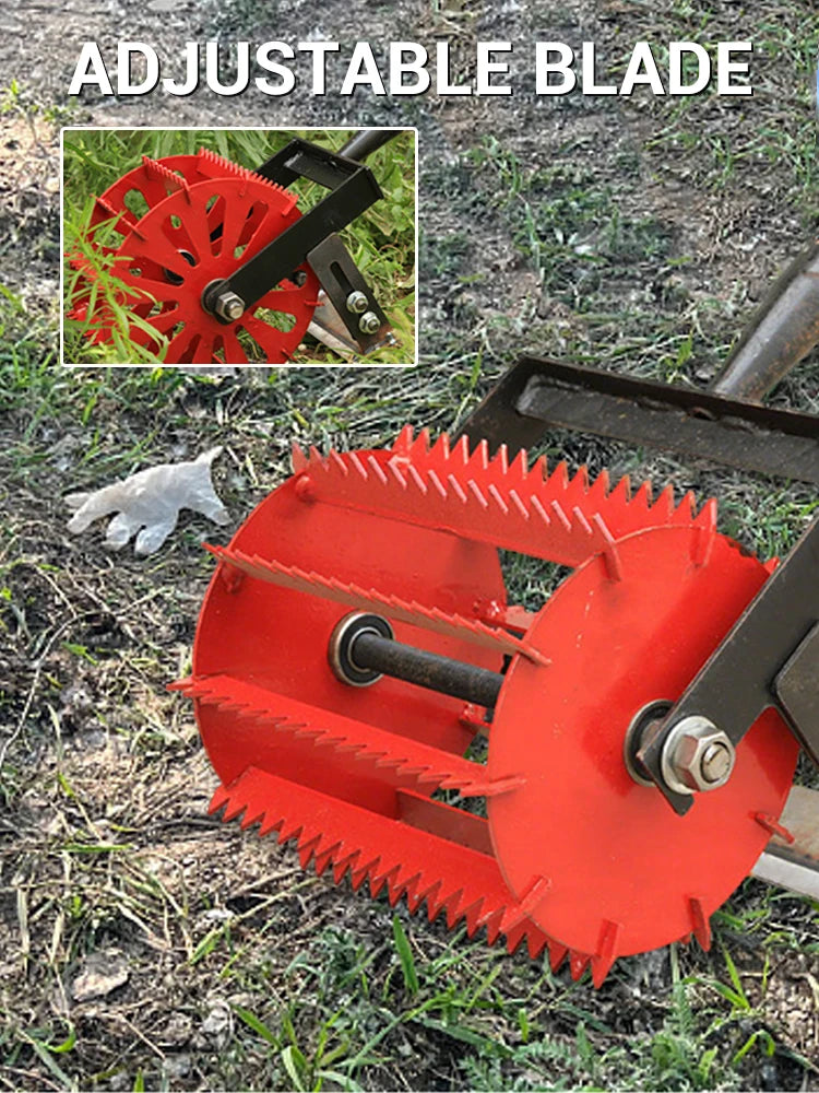 Grubber-Unkrautkopf, Hand-Druckhacke, Unkrautkopf auf Rädern, Gartenbauernhof, Grasentferner, Werkzeugaufsatz, Unkrautrad-Zubehör
