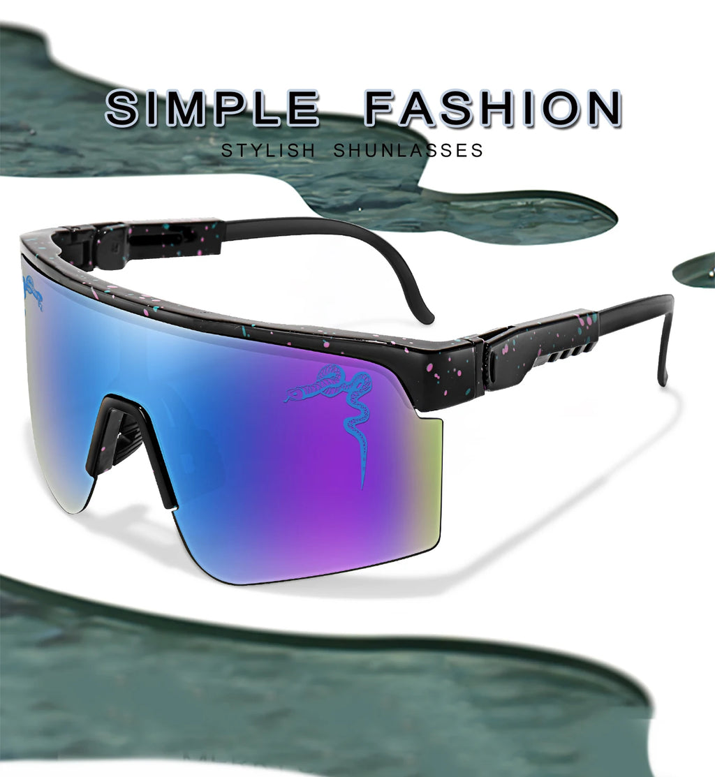Herren Damen Radsport-Sonnenbrille Große Linse Winddicht UV400 Schutzbrille Outdoor-Sport Laufen Klettern Fahrrad MTB Brille
