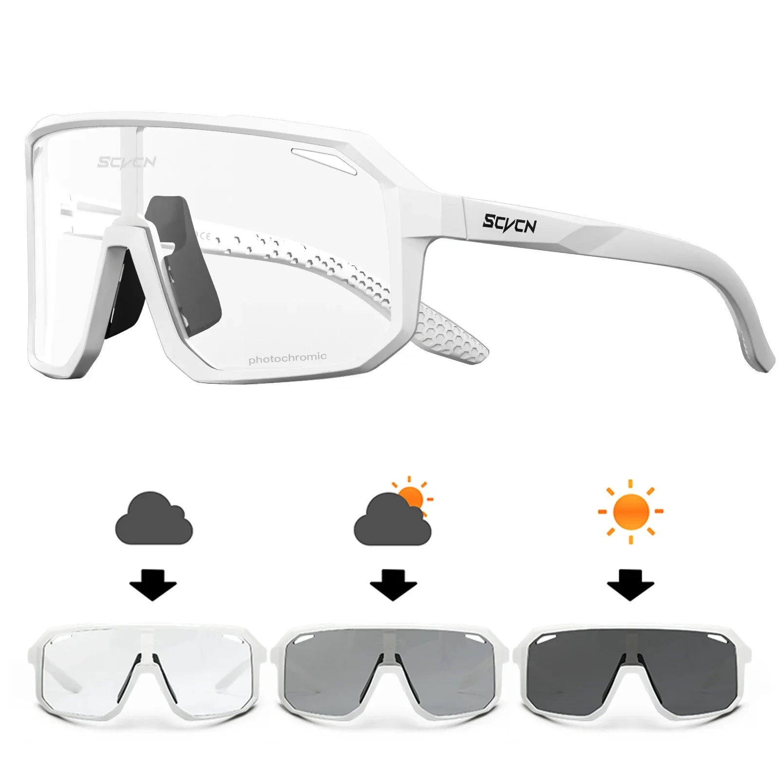SCVCN Fahrradbrille, Fahrrad, Mountainbike, Wandern, Camping, Golf, UV400, Sonnenbrille, Sportschutzbrille für Männer und Frauen, Baseball