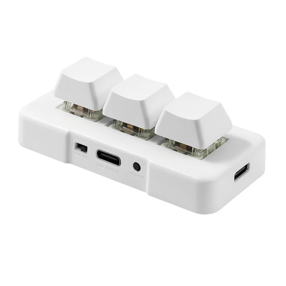 Mk321bt 3-Tasten Mini-Tastatur mit mechanischem blauen Schalter USB BT Dual-Mode-Verbindung für Office-Spiel Multimedia