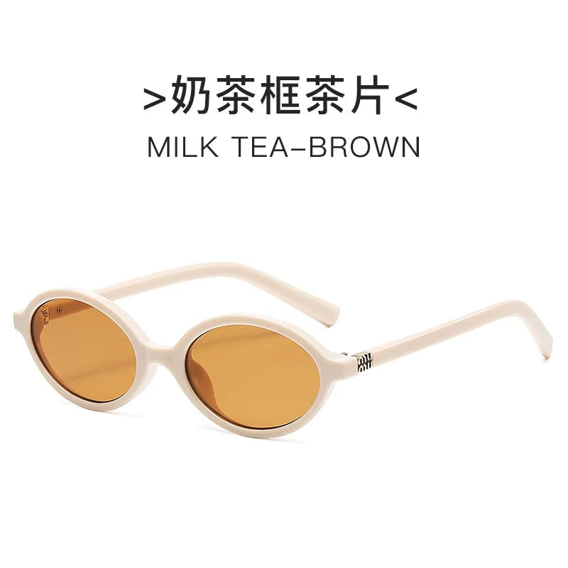 Ins 2025 Luxus Designer UV400 Sonnenbrille Frauen Männer Neue Trendy Oval Sonnenbrille Damen Vintage Kleine Runde Gafas De Sol
