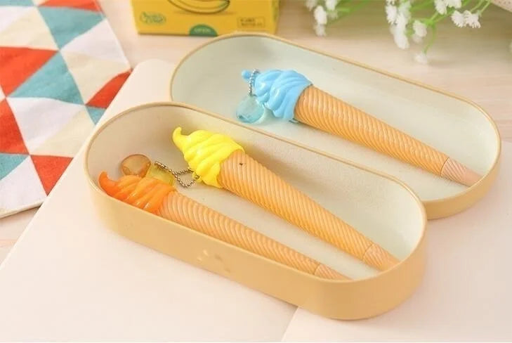 6-teiliger süßer Eiscreme-Strass-Süßigkeits-Gelstift für Schreibwaren