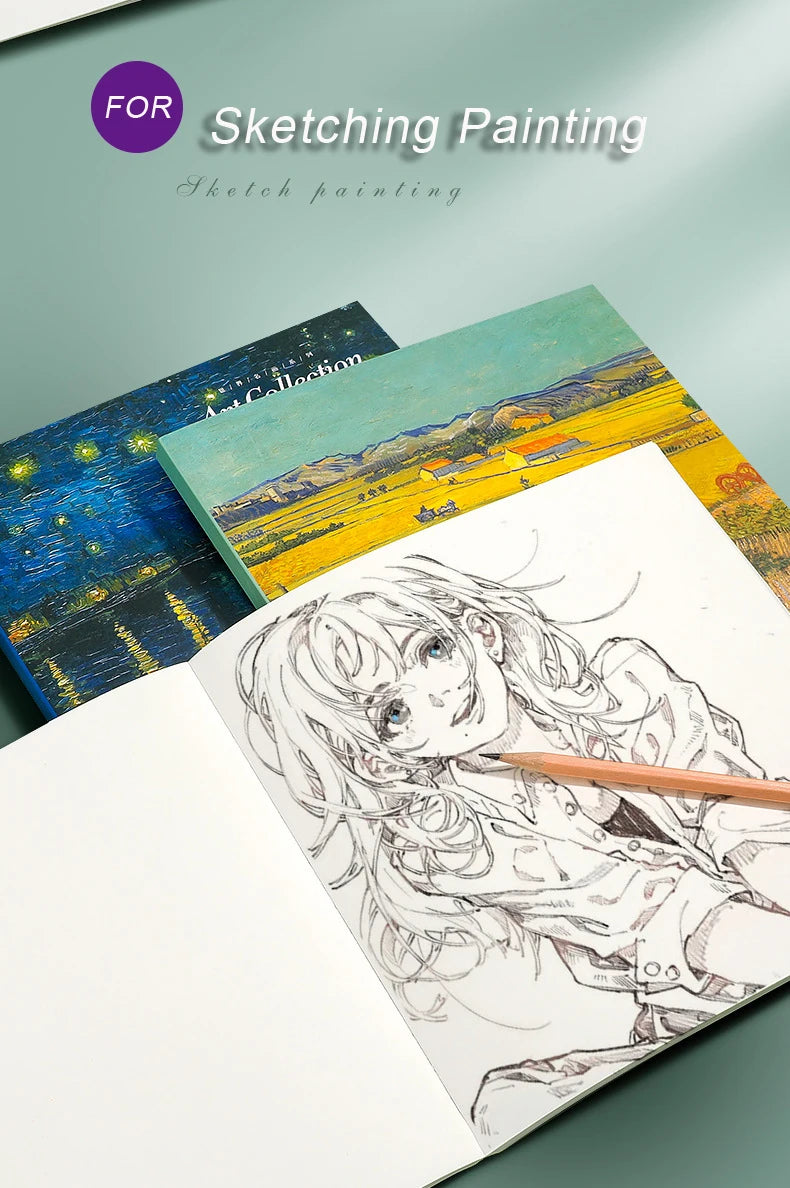 Leeres Skizzenbuch für 20 Karat 80 Blatt Papierkunststudenten, die zu zeichnen lernen, farbige Bleigemälde, Buntstift, Malerei, Kunstbedarf